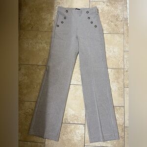 Express Black and White Houndstooth Flare Pants
